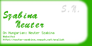 szabina neuter business card